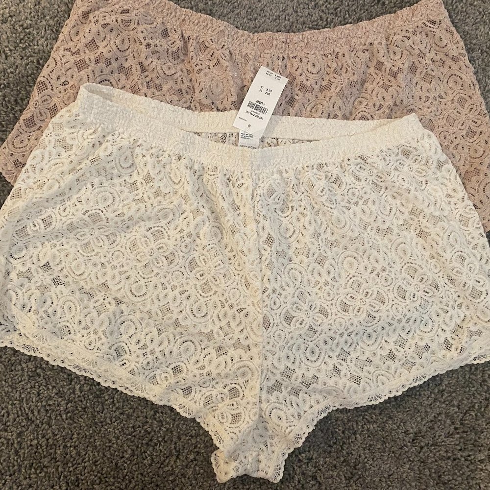 NWT - 2 pairs of Gilly Hicks Lace Shorts - Size Large